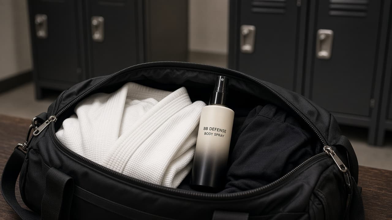 BB Defense in a gym bag with gi